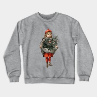 retro vintage christmas cute gırl design Crewneck Sweatshirt